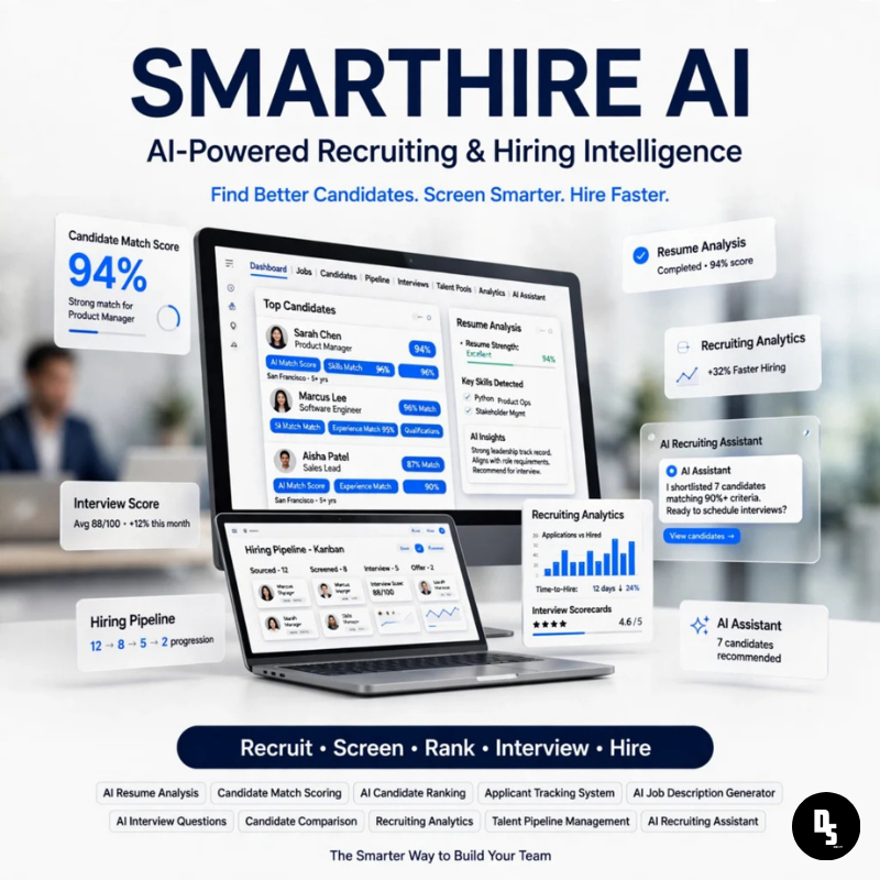 SmartHire AI – AI Recruiting, Resume Screening & Candidate Matching App